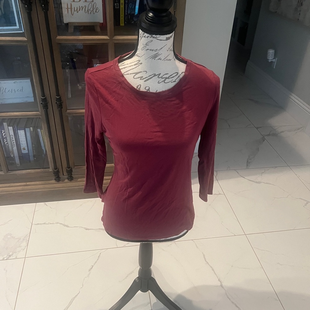 Max Studio Burgundy Women's Top